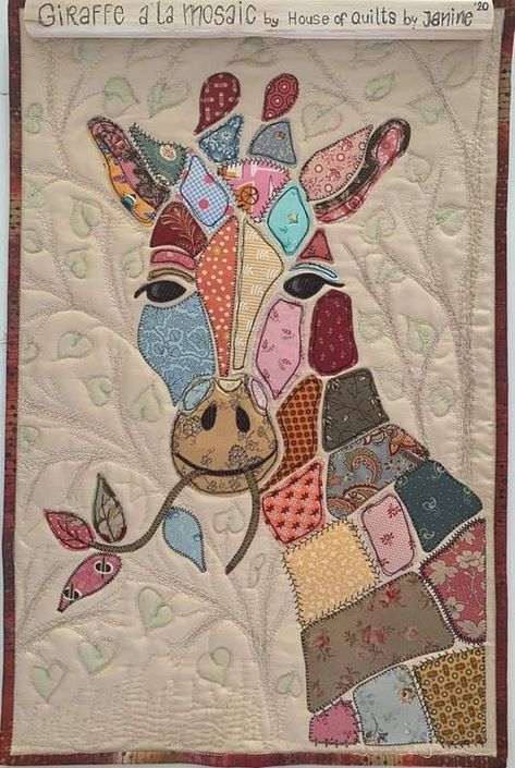 Giraffe Quilt Patterns, Elephant Quilts Pattern, Giraffe Quilt, Daisy Quilt, Patchwork Quilting Designs, Patchwork Diy, Elephant Quilt, Quilt Modernen, Crazy Daisy