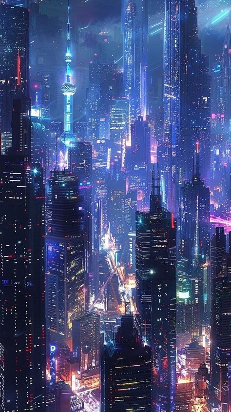 Neon Cyberpunk Aesthetic, Cityscape Wallpaper, City Background, Cyberpunk City, Cyberpunk Aesthetic, Futuristic City, Cool Wallpapers Art, City Wallpaper, Fantasy Art Landscapes