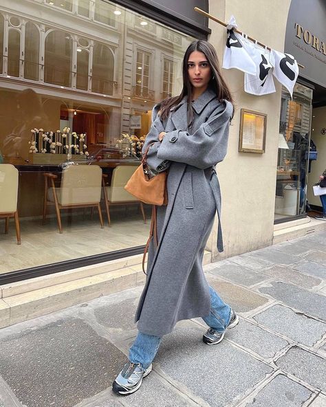 13 Elevated Fall Outfit Ideas With Long Coats | Who What Wear Grey Coat Outfit, Mango Coats, Herringbone Coat, Getting Bored, Classy Winter Outfits, Long Black Coat, Zara Coat, Chic Fall Outfits, Coat Outfit