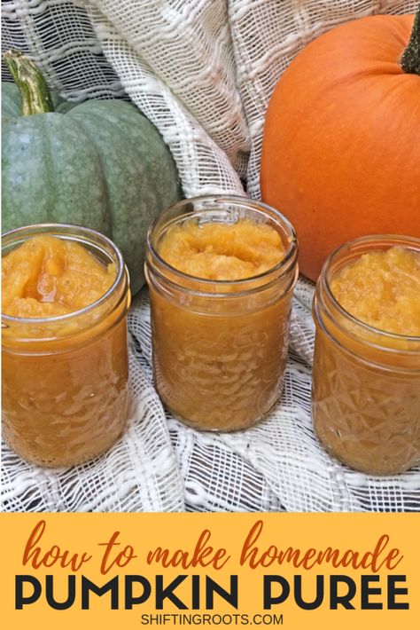 Save money by making your own pumpkin puree.  I'll show you how to make it.  Then you can use it for healthy recipes, in soup, dessert, cookies, muffins, pancakes, or even as baby food! #pumpkin #puree #healthy #preserving #garden #canning #pumpkins #DIY Canning Pumpkin Puree, Canning Pumpkin, Garden Canning, Pumpkin Puree Recipes, Recipes Pumpkin, Home Canning Recipes, Dessert Cookies, Canning Vegetables, Canning Food Preservation