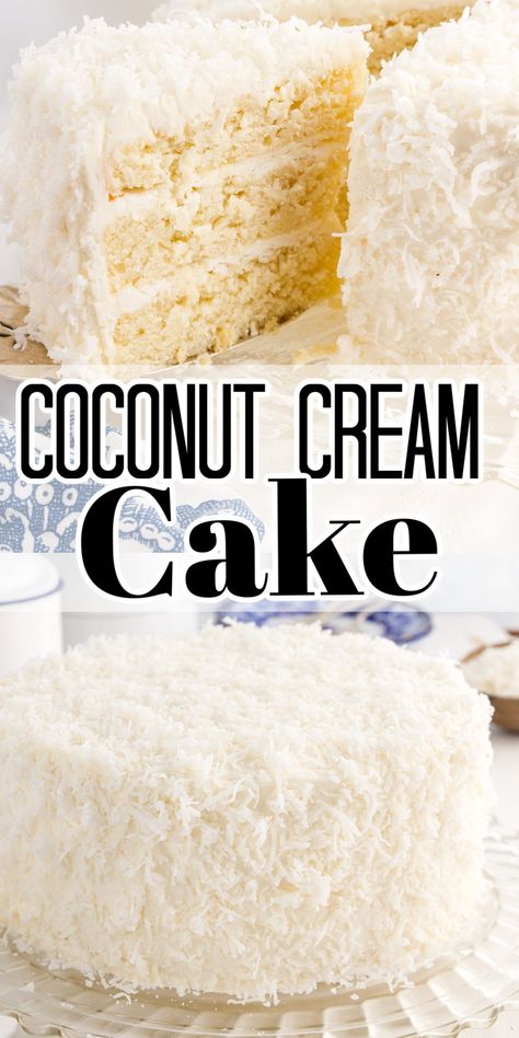 This easy coconut cake recipe is a coconut lover’s dream! It full of flavor, has a moist and tender crumb, and frosted with a coconut cream cheese blend that is extra tasty. Best Healthy Cake Recipes, Coconut Cloud Cake Recipe, Coconut Cake With Cream Of Coconut, Coconut Cake Recipe From Scratch, Cocunut Cake, Cream Of Coconut Cake, Coconut Cream Cake Recipe, Best Coconut Cake Recipe Ever, Moist Coconut Cake Recipe