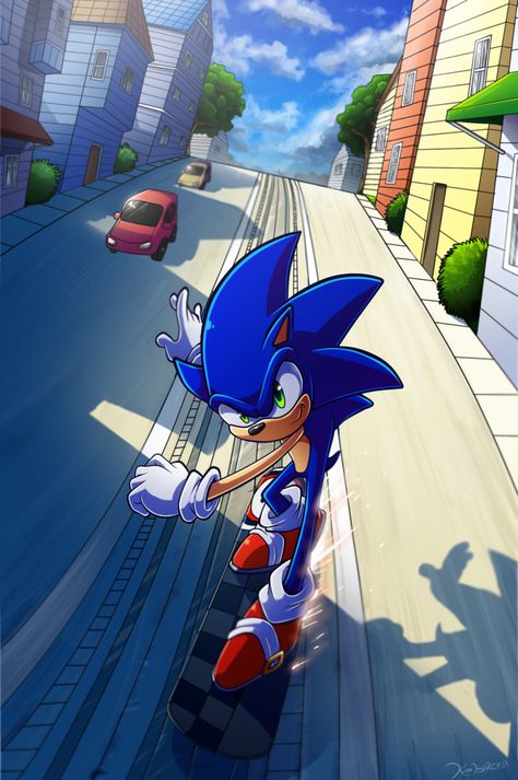 Escape From The City by Kelskora Cars Iphone Wallpaper, Iphone Wallpaper 4k, City Escape, Sonic Adventure 2, Game Sonic, Sonic Mania, Gameboy Color, Sonic Heroes, Sonic Friends