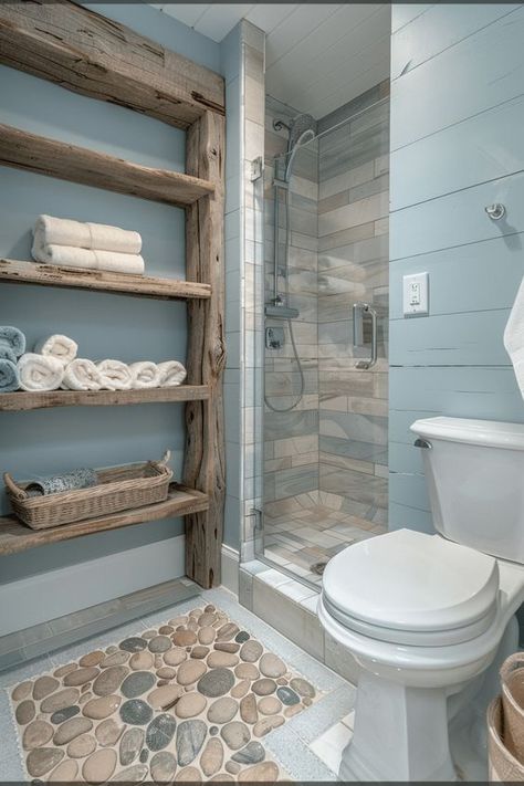 38+ Coastal Bathroom Ideas to Create Your Own Seaside Retreat Rustic Beach House Bathroom, Masculine Coastal Bathroom, Rustic Beach Bathroom Ideas, Coastal Cottage Bathroom Ideas, Beach Style Interior Design, Costal Farmhouse Bathrooms, Rustic Beach Bathroom, Beachy Bathrooms, Coastal Cottage Bathroom