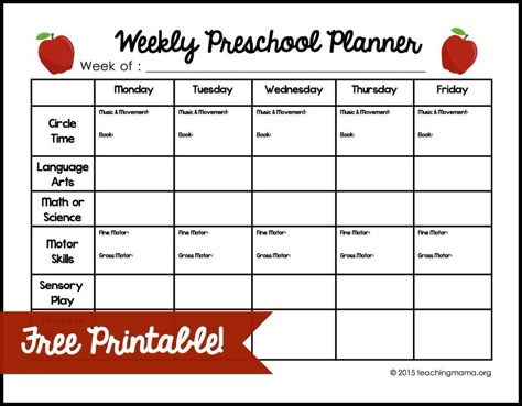 Weekly Preschool Planner {Free Printable} If you teach preschool at home, this printable will help you plan our your weekly lessons! Weekly Preschool Planner, Plan Book Template, Toddler Lesson Plans Template, Teacher Plan, Preschool Planner, Preschool Weekly Lesson Plans, Preschool Lesson Plan Template, Weekly Lesson Plan Template, Teaching Mama