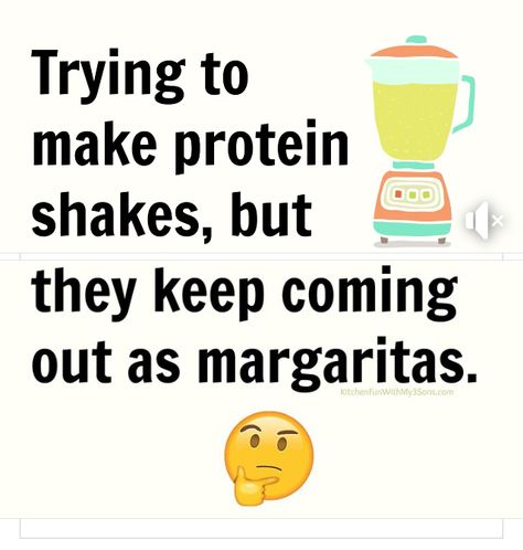 “Trying to make protein shakes, but they keep coming out as margaritas.” Graphic Tee Margarita Humor, Funny Fitness Memes, Funny Hood Memes, Alcohol Memes, Workout Memes Funny, Bacon Chocolate, There's Something About Mary, Something About Mary, Hood Memes