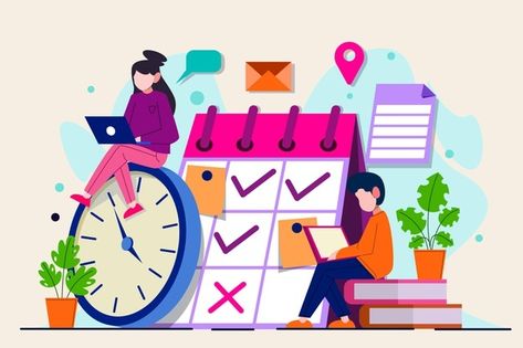 People and calendar time management conc... | Free Vector #Freepik #freevector #clock #hand-drawn #time #flat Office Infographic, Attendance Tracker, Task Tracker, Employee Satisfaction, Calendar Time, Time Tracker, Employee Management, School Management, Hr Management