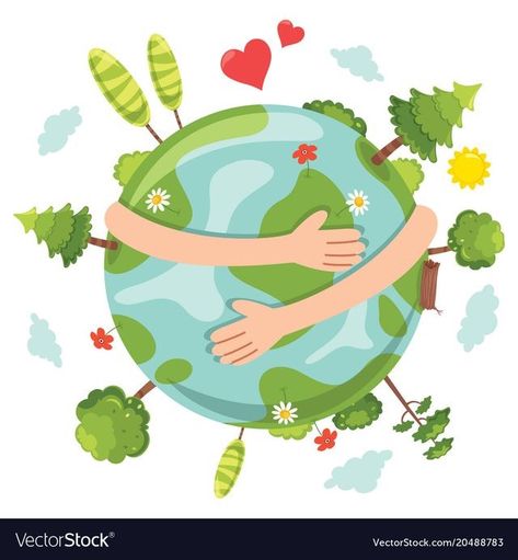 Earth Day Clip Art, Earth Day Drawing, Planet Drawing, Earth Drawings, Earth Illustration, Earth Day Crafts, World Environment Day, Save Earth, Green Day