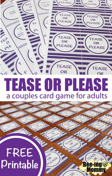 Tease or Please a couples card game for adults (18+) to help spice things up in the bedroom. homemade card game, Anniversary, Valentine's Day gift idea Valentines Games For Couples, Games For Married Couples, Fun Couple Games, Adult Card Games, Couples Game Night, Anniversary Games, Board Games For Couples, Date Night Games, Relationship Games