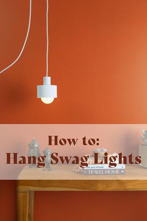 Hanging Lighting Bedroom, Hanging Pendant Lamp Bedroom, Swag Light Over Sofa, Diy Hanging Light Fixtures Bedroom, Hanging Lights In Apartment, Hang Pendant Light From Ceiling, Swagged Pendant Light, Staggered Pendant Lights, How To Hang Pendant Lights With Cord