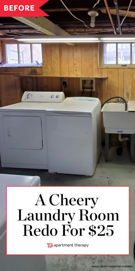 Laundry Room Makeover Before And After, Laundry Before And After, Old Laundry Room Makeover, Unfinished Basement Laundry Room Makeover, Diy Basement Laundry Room Makeover, Paneling In Laundry Room, Paneling Laundry Room, Painting Laundry Room Walls, Basement Laundry Room Ideas Unfinished Diy