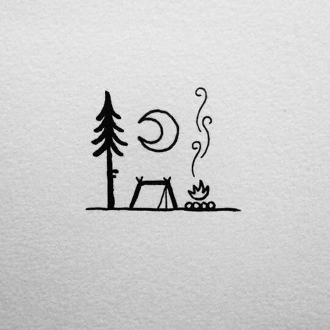 One of life's true water babies? Show it in ink.... Camping Tattoo, Kraf Kertas, Arte Doodle, Drawing Eyes, Drawing Now, Men Tattoos, Cat Tattoos, Easy Doodles Drawings, Mini Drawings