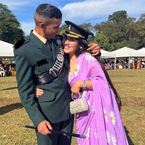 Indian Army Couple, Indian Couple Goals, Indian Boyfriend, Army Couples, Brown Couple, Couple Content, Navy Couple, Army Boyfriend, Army Husband