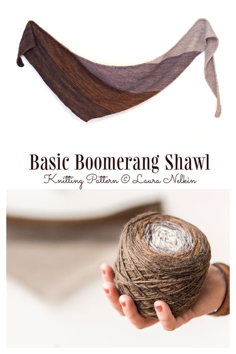 Basic Boomerang Shawl Knitting Pattern - Knitting Pattern Boomerang Shawl Free Pattern, Boomerang Shawl, First Knitting Project, Shawl Free Pattern, Paws Socks, Shawl Knitting Pattern, Shawl Knitting, Triangle Shawls, Sock Knitting Patterns