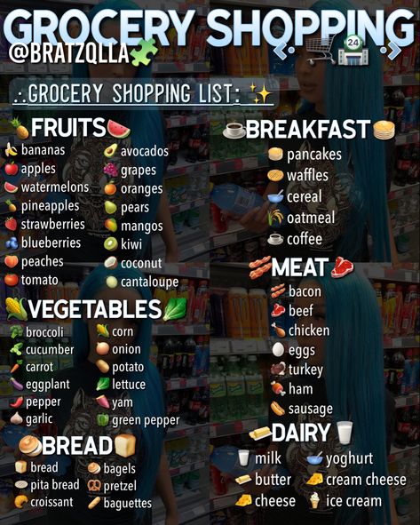 Food To Buy Shopping Lists, Beginner Grocery List, Hygenie Shopping List, Baddie Shopping List, Grocery List Black People, Snacks To Get At The Grocery Store, Must Have Grocery Items, Good Grocery List, Shopping Lists Grocery