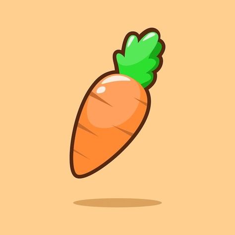 Carrot Illustration Cute, Cute Carrot Drawing, Carrot Illustration, Carrot Cartoon, Carrot Drawing, Carrot Art, Orange Illustration, Cute Carrot, Food Cartoon