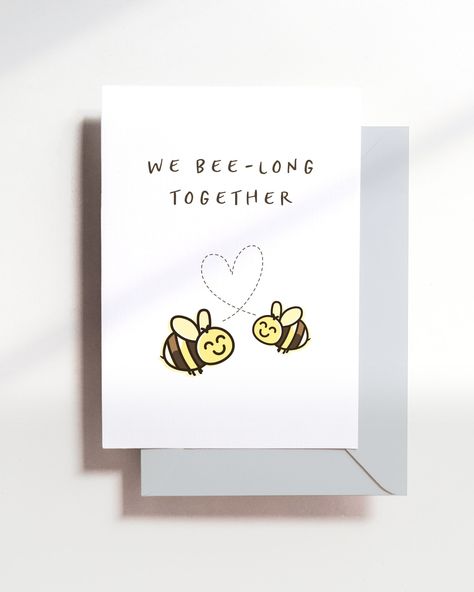 Homemade Just Because Cards, We Bee Long Together, Cute Love Note Ideas For Him, Pun Anniversary Card, Cute Greeting Cards For Boyfriend, Anniversary Cute Cards, Gifts Cards Ideas Creative, Greeting Card For Anniversary, Homemade Valentines Cards For Him