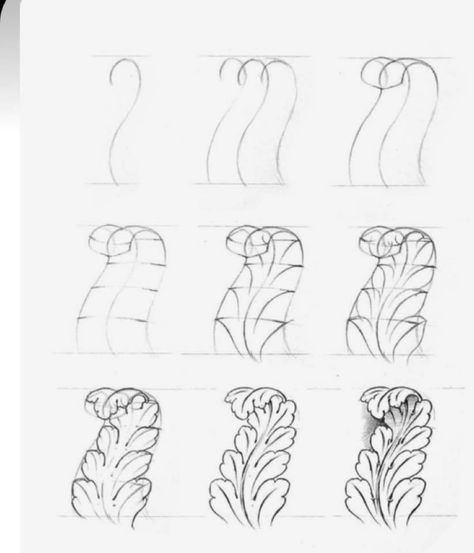 Acanthus Leaf Drawing Tutorial, Filigree Tutorial, Dragon Tattoo Ideas, Motifs Art Nouveau, Pen Writing, Ornament Drawing, Art Nouveau Illustration, Arte Sketchbook, Filigree Design