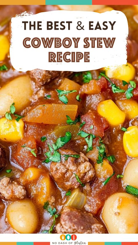 Cowboy Stew Recipe Cowboy Stew Recipe, Sausage Beans, Best Spaghetti Recipe, Meal In A Bowl, Cowboy Stew, Beans And Potatoes, Cowboy Beans, Beef Sausage, Stewed Potatoes