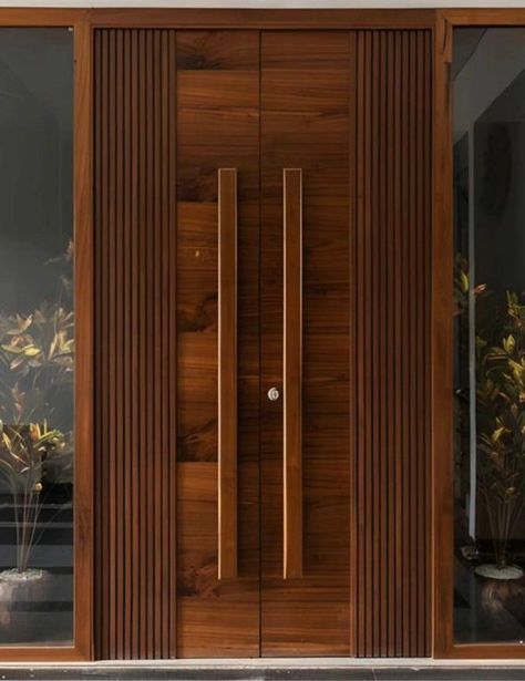 Main Entrance Door Design Teak Wood, Solid Door Design Modern, Luxury Wooden Door, Arched Wooden Front Door, Main Door Handle Design Modern, Villa Main Door Design, Wooden Main Door Design Modern, Main Wooden Door Design, Main Doors Wooden Design