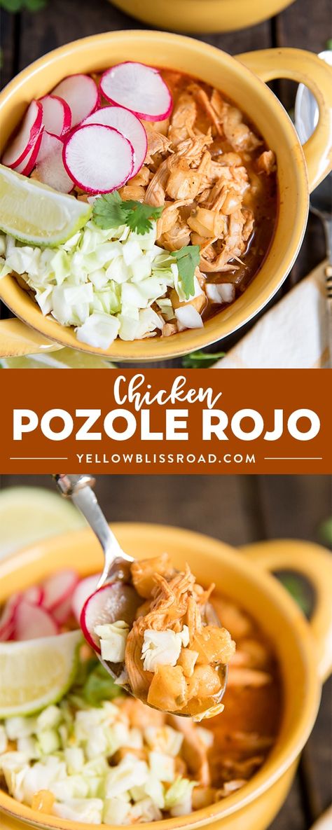 Chicken Pozole Rojo, Easy Pozole Recipe, Posole Recipe Chicken, Pozole Soup, Chicken Pozole Recipe, Chicken Pozole, Posole Recipe, Pozole Recipe, Authentic Mexican Recipes