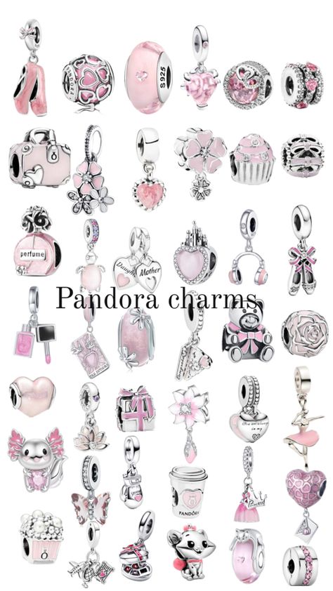 #pink #pandora #charms #pandoracharms # pandorabracelet #flowers #pinkpilates #princess #silver Pretty Pandora Charms, Pink And Silver Pandora Bracelet, Best Pandora Charms, Pink Pandora Charm, Pandora Silver Charms, Pandora Me Charms, Pink Pandora Charm Bracelet, Pandora Charm Bracelet Pink, Aesthetic Pandora Charms