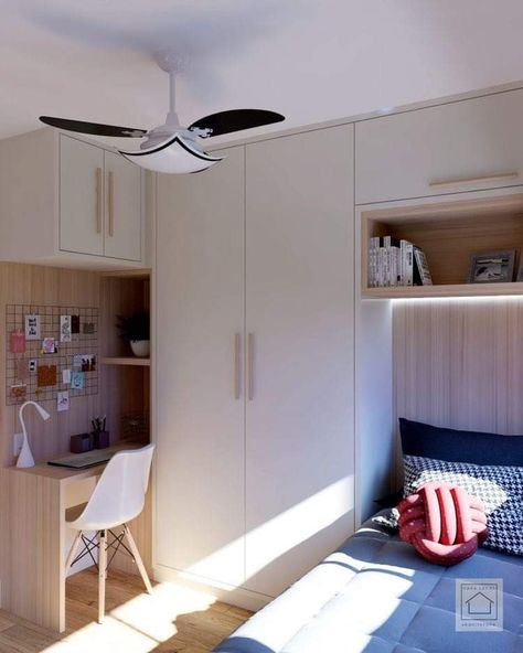 Small Room With Cabinet, 2x2 Bedroom Ideas, 3x3 Bedroom Ideas, Tv Wall Unit Ideas, Wall Unit Ideas, Small Room Layouts, Tiny Bedroom Design, Small Bedroom Inspiration, Small Bedroom Interior