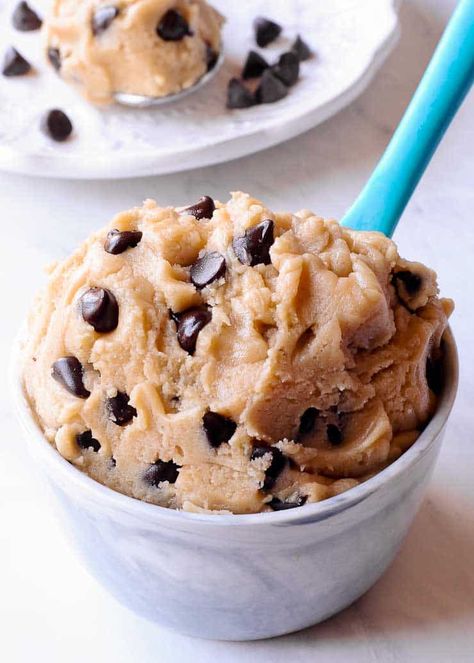 Edible Cookie Dough Edible Cookie Dough Recipe For One, Egg Free Cookie Dough, Everyday Desserts, Cookie Dough For One, Sugar Cookie Dough Recipe, Eggless Cookie Dough, Cookie Dough Ingredients, Edible Cookie Dough Recipe, Cookie Dough Cheesecake