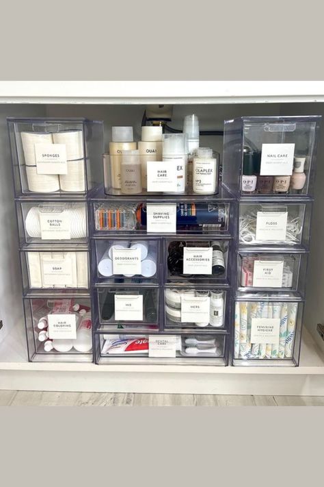 ✨ Under Sink Organization ✨ Maximize your space with smart under-sink organization. Use stackable bins, sliding drawers, and clear containers to neatly store cleaning supplies, toiletries, and essentials. Keep everything easily accessible and clutter-free! 🧴✨ #UnderSinkOrganization #BathroomStorage #ClutterFreeLiving #HomeOrganization #OrganizedSpaces Under Bathroom Sink Organization Ideas, Under Bath Sink Organization, Master Bath Under Sink Organization, Pad Tampon Organization, Bathroom Organization No Cabinets, Modern Bathroom Organization Ideas, Dental Cabinet Organization, The Home Edit Medicine Cabinet, Bathroom Organization With No Drawers