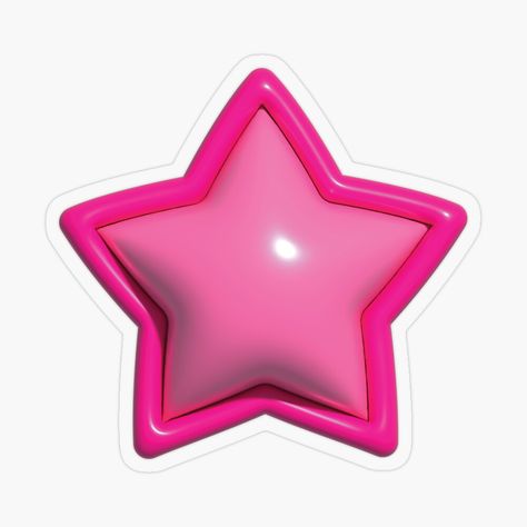 Get my art printed on awesome products. Support me at Redbubble #RBandME: https://www.redbubble.com/i/sticker/bubblegum-pink-star-by-verycoolandnice/153501411.O9UDB?asc=u Pink Stickers Png, Collage Art Png, Pink Star Sticker, White Background Plain, Minimalist Icons, Canvas Learning, Stickers Cool, Bubble Balloons, Balloon Shapes