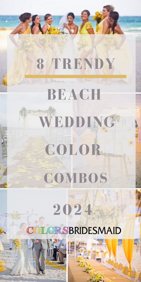 8 Trendy Beach Wedding Color Palettes for 2024 - ColorsBridesmaid Beach Bridesmaid Colors, April Beach Wedding Colors, February Beach Wedding, Hawaiian Wedding Colors, Carribean Wedding Colors, Blue And Coral Palette, Beach Wedding Bridal Party Colors, Mexico Wedding Ideas Color Schemes, Beach Wedding Colors Bridesmaid Dress