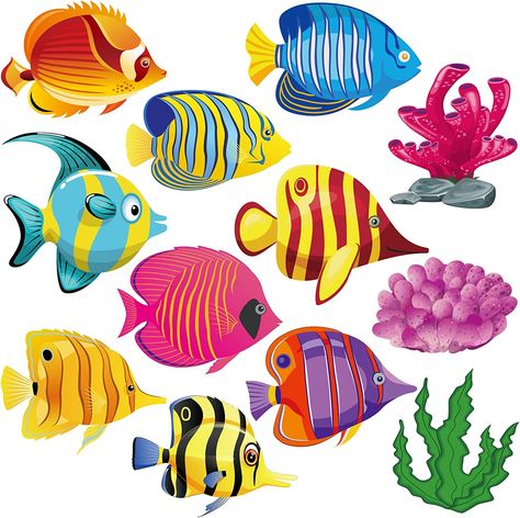 Aquarium Party, Ocean Party Decorations, Vbs 2024 Breaker Rock Beach, Breaker Rock Beach Vbs 2024, Fishing Party Decorations, Mathematical Shapes, Breaker Rock Beach Vbs, Fish Decorations, Fish Nails