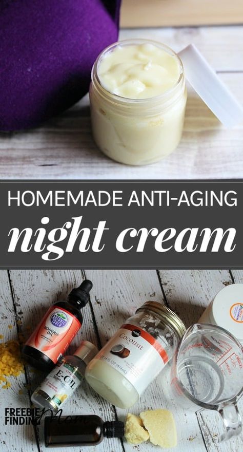 Homemade Night Cream, Face Cream Recipe, Anti Aging Homemade, Anti Aging Night Cream, Cream For Oily Skin, Diy Anti Aging, Creme Anti Age, Diy Beauty Products, Baking Soda Shampoo