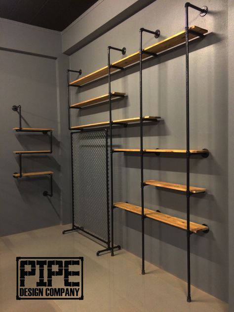 Industrial Interior Shop Design, Roofing Company Office Ideas, Clothes Shop Interiors Ideas, Male Boutique Interior Design, Small Cloth Shop Interior Design, Diy Store Display Retail Clothing Racks, Men’s Boutique Ideas, Cloth Shop Interior Design Small Spaces, Mens Boutique Interior Design