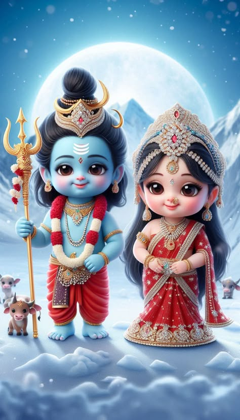 Shiv Parvati Cute Images, Cute Mahadev Pics, Cute Shiv Ji, Cute Mahadev, Ma Durga Images For Dp, Cute Shiva, Happy Holi Video, Mere Mahadev, Ma Durga