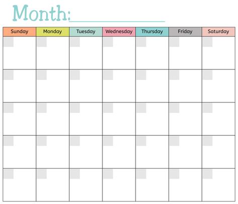 Blank Monthly Calendar Printable Free Blank Monthly Calendar Template 2023, School Monthly Calendar Template, Blank 2023 Calendar Printable Free, Activity Calendar Template, Plain Calendar Template, Printable Monthly Planner 2023, Blank Workout Calendar, 30 Day Calendar Printable, Free Printable Blank Monthly Calendars