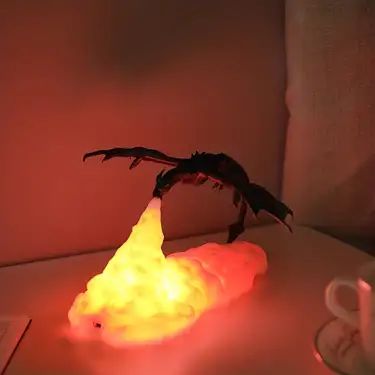 Game Of Thrones Decor, Dragon Lamp, Realistic Dragon, Dragon Light, Desktop Lamp, Industrial Wall Lamp, Fire Breathing Dragon, Fire Breathing, 3d Lamp