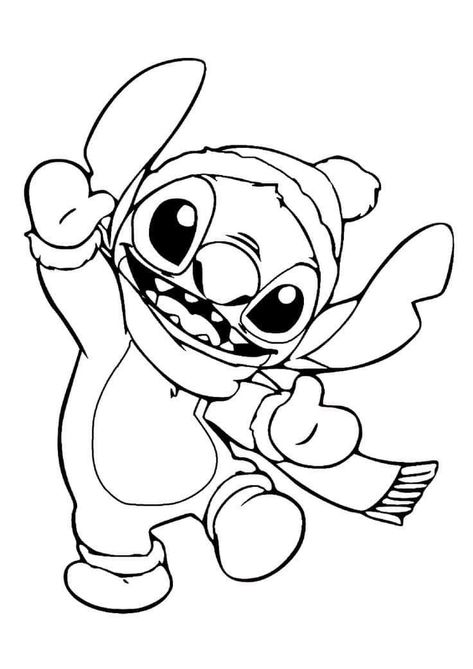 Easy Christmas Coloring Pages For Kids, Stitch Colouring Pages, Squirrel Scouts, Stitch Colouring, High Coloring Pages, Lilo I Stitch, Stitch Coloring, Stitch Outline, Disney Coloring Sheets