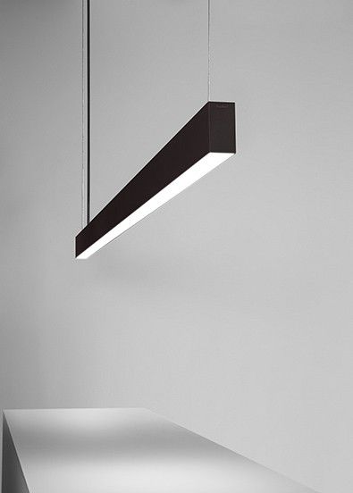 Anvil System BLUX Kitchen Island Lighting Modern, Linear Pendant Lighting, Fluorescent Lighting, Black Interior Design, Design Lighting, Linear Lighting, Room Lamp, The Platform, Fluorescent Light