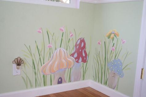 Fairy Tale Mural, Tree Mural Kids, Hand Painted Wall Murals, Fairy Garden Bedroom, Fairy Mural, Painted Wall Murals, The Frog Prince, Fairy Bedroom, Fairy Nursery