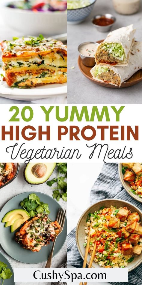 Protein Vegetarian Meals, High Protein Vegetarian Meals, High Protein Vegetarian, Protein Vegetarian, High Protein Vegetarian Recipes, Vegetarian Meal Plan, Vegetarian Meal Prep, Vegetarian Meal, Low Carb Vegetarian