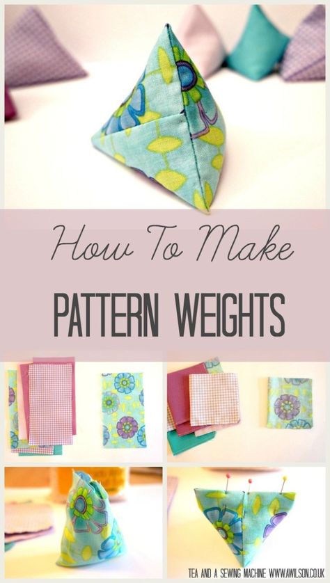 how to make pattern weights tutorial Pattern Weights, Triangular Pattern, Sewing Room Ideas, Sewing Bee, Small Sewing, Sew Ins, Scrap Fabric, Sewing Projects For Beginners, Fabric Projects