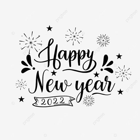 Cute New Year Drawings, Calligraphy Happy New Year, Happy New Year In Calligraphy, Happy New Year Font Design, New Year Cute Drawing, Happy New Year Writing Style, Happy New Year Calligraphy Design, Happy New Year 2025 Drawing, Happy New Year Handlettering