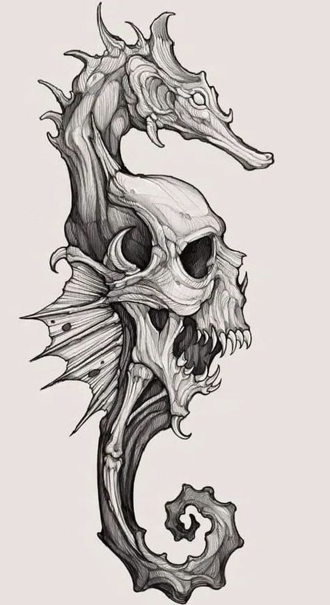 Cool Tattoo Drawings, Skull Art Drawing, Creepy Tattoos, Skulls Drawing, Tattoo Style Drawings, Dark Art Tattoo, Skull Tattoo Design, Tattoo Portfolio, Tattoo Art Drawings