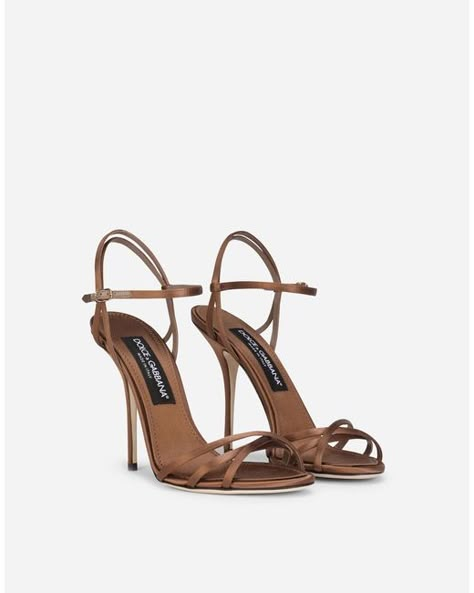 Dolce & Gabbana Satin Sandals in Beige (Natural) | Lyst Satin Sandals, Dr Shoes, Shoes Heels Classy, בר מצווה, Heels Classy, Fancy Shoes, Satin Heels, Stiletto Sandals, Fashion Heels