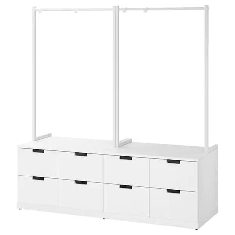 NORDLI 8-drawer dresser - white - IKEA Nordli Ikea, Ikea Stuff, Ikea Nordli, Dresser White, 8 Drawer Dresser, Open Closet, Painted Drawers, Drawer Runners, White Chests