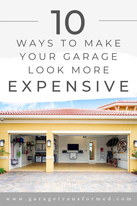 Dreaming of a luxe garage makeover on a budget? ✨🚗 See our tips to make your garage look more expensive. From smart storage solutions to stylish design tips, we've got affordable & creative ideas to elevate your garage's aesthetic. Discover how simple changes can make a big impact, creating a space that feels both luxurious and functional. Perfect for homeowners seeking a high-end look without the high-end price tag. #GarageMakeover #HomeImprovement 🏠💡 Create an upscale garage transformation! Garage Organization Ideas Storage, Garage Design Ideas, Garage Transformation, Garage Design Interior, Garage Organization Tips, Cottagecore Kitchen, Garage Update, Organization Garage, Finished Garage