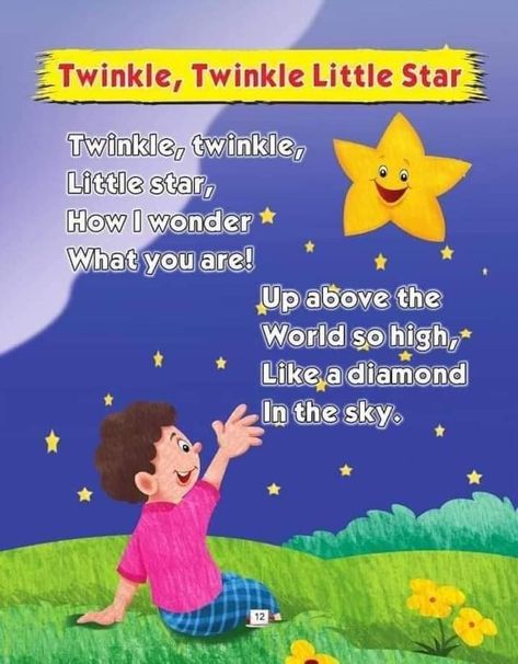 Twinkle, Twinkle little star poem. Kindergarten and preschool poem for kids. homeschooling worksheet Best English Poems, Poem Kindergarten, Star Poem, Rhyming Poems For Kids, Urdu Poems For Kids, Nursery Poem, Poem For Kids, Hindi Poems For Kids, Poems About Stars