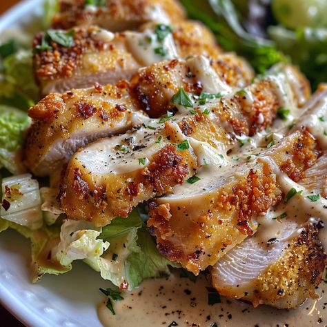 Melt in Your Mouth Caesar Chicken Recipe - Easy & Delicious - Flavor Nectar Healthy Panko Chicken, Panko Chicken Breast, Bake Air Fryer, Baked Caesar Chicken, Chicken Cesar, Planting Food, Creamy Caesar Dressing, Panko Chicken, Chicken Melts