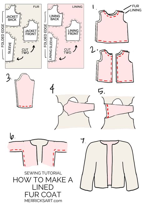 how to make a fur coat How To Make A Jacket Pattern, Faux Fur Coat Pattern, Fur Coat Pattern Sewing, How To Make Jacket, How To Make A Coat, Diy Fur Coat, Sewing A Jacket, Sew Ideas Clothes, How To Sew A Coat