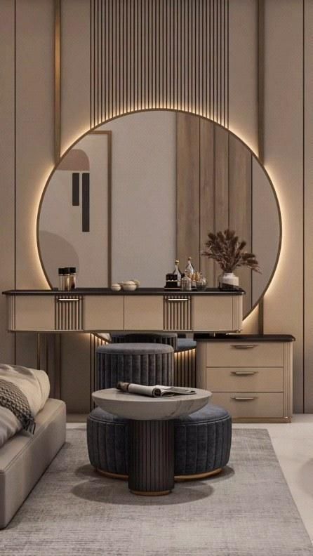 Dressing Table, Mirror, Living Room, Bedroom, Wall, Furniture, Design